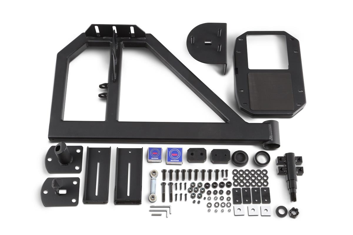 105 lbs. 77X22X9)~ 2019-2020 WRANGLER JL TIRE CARRIER SINGLE ACTION (FITS JL-2965 BUMPER)